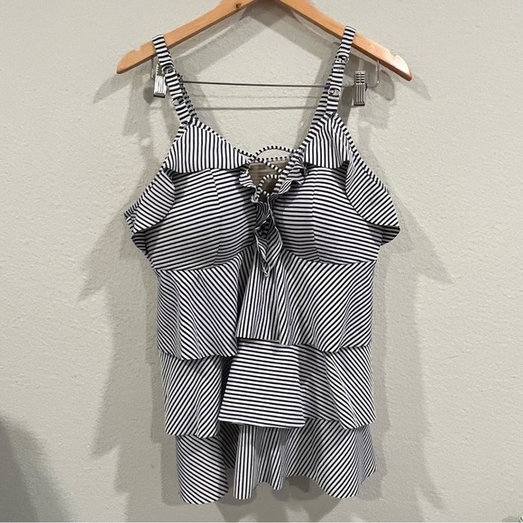 Cacique Chico’s blue and white stripe swimsuit new without tags size 20 - Picture 1 of 15